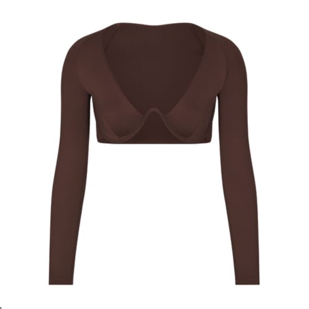 SKIMS Long Sleeve Underwire‎ Top - Cocoa